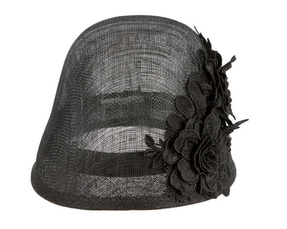 Exclusive black sinamay bucket hat by Cupids Millinery-1