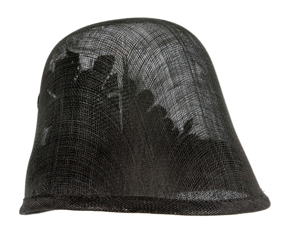 Exclusive black sinamay bucket hat by Cupids Millinery-2