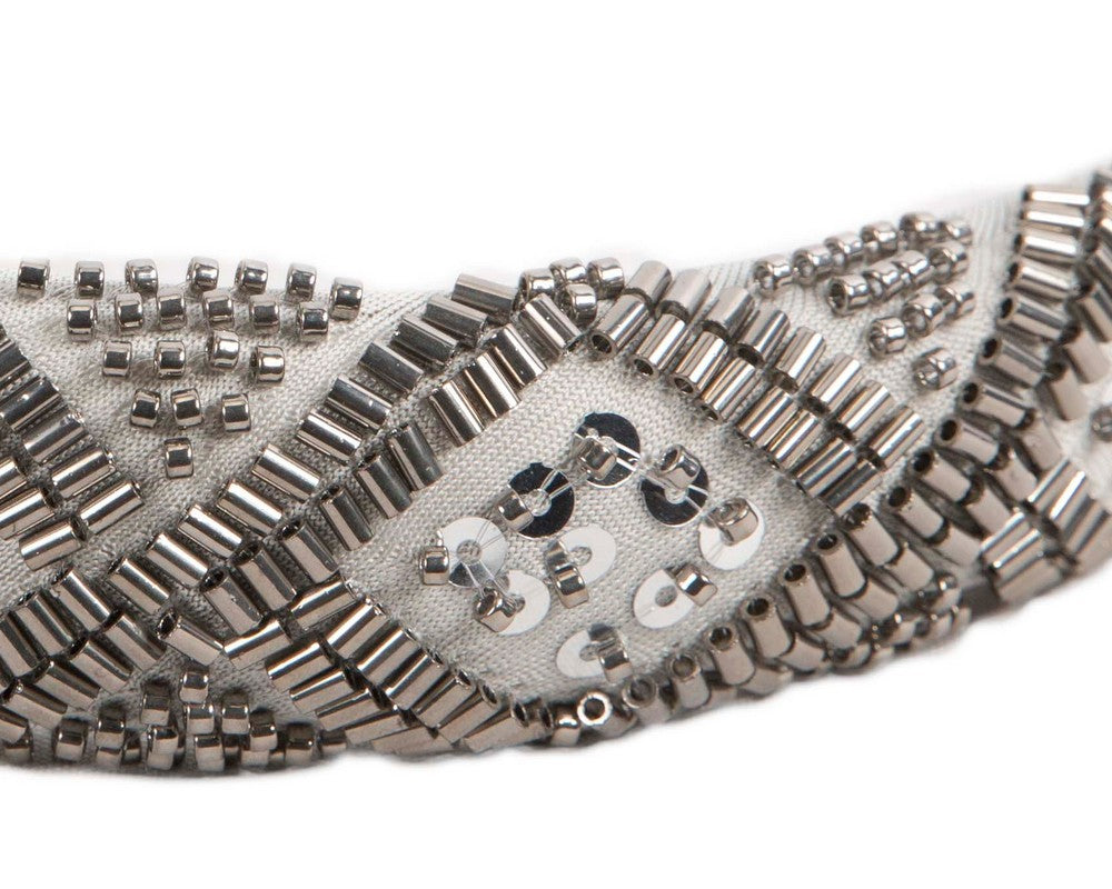 Silver fascinator headband by Max Alexander-2