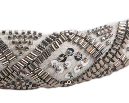 Silver fascinator headband by Max Alexander-2
