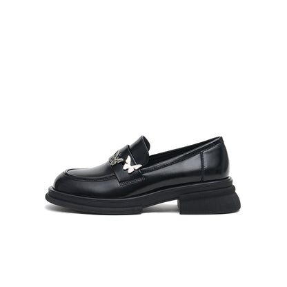 Butterfly Flat British-Style Loafers-5
