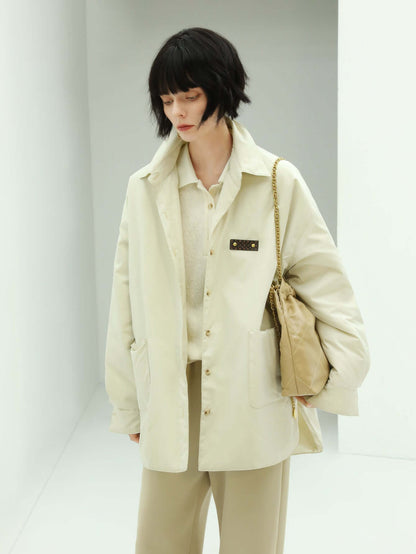 Lightweight Ivory Padded Coat-1