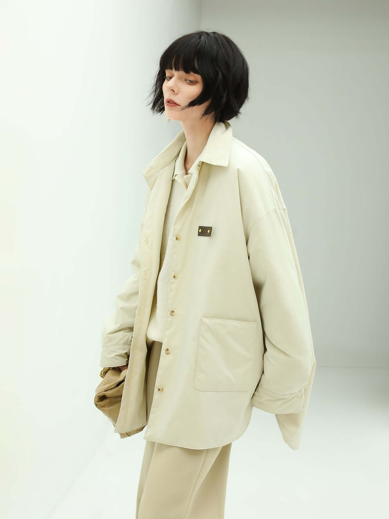 Lightweight Ivory Padded Coat-2
