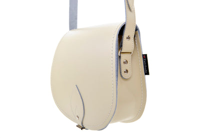 Handmade Leather Saddle Bag - Pastel Cream-1